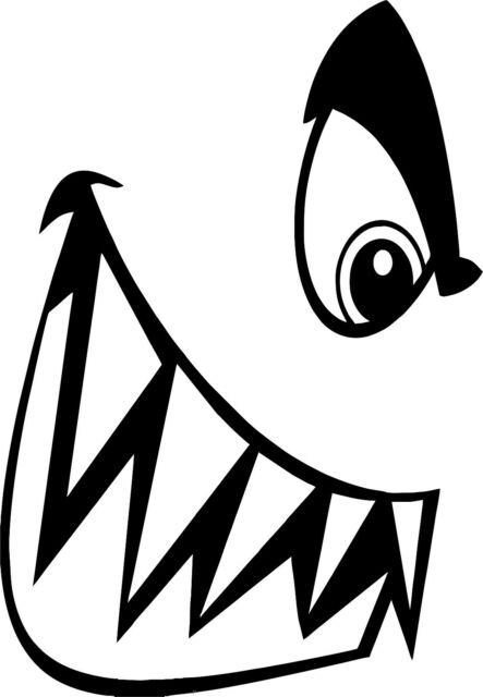 443x640 Sticker Decal Vinyl Car Laptop Macbook Shark Jaw Boat Right Black