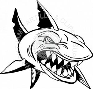 300x287 Shark Line Drawing Clipart