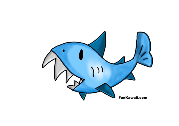 600x424 How To Draw A Shark Easy Drawing For Kids