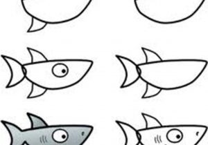 300x210 Shark Drawing Step