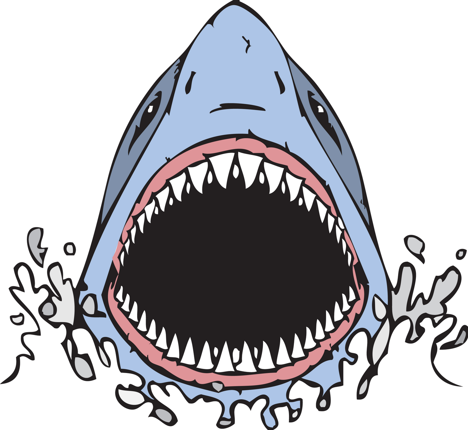 1600x1472 Open Mouth Front View Drawing Great White Shark Clipart Mouth Open