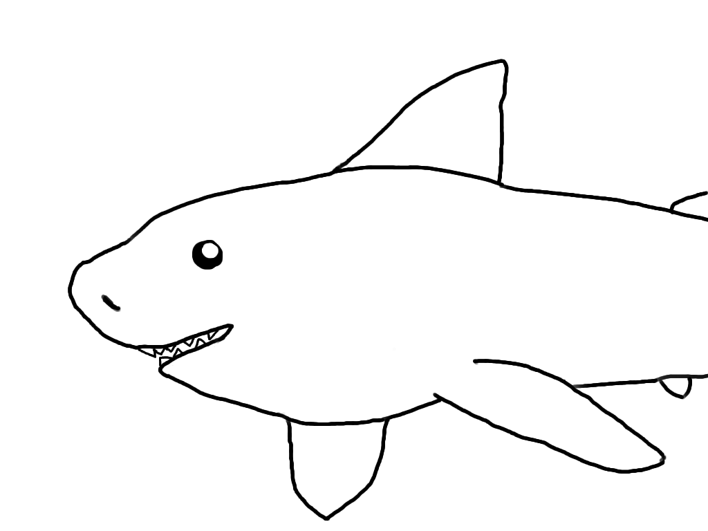 1024x768 Shark Lineart Shark Tail For Free Download