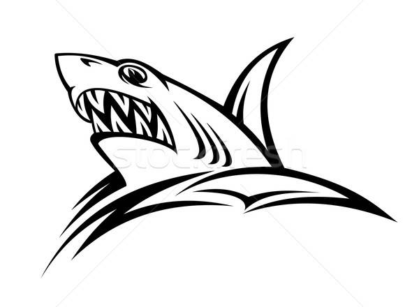 600x440 danger shark tattoo vector illustration anzhela buch