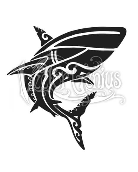 468x580 Shark Tribal Tropical Hawaiian Shark Tattoo Flash
