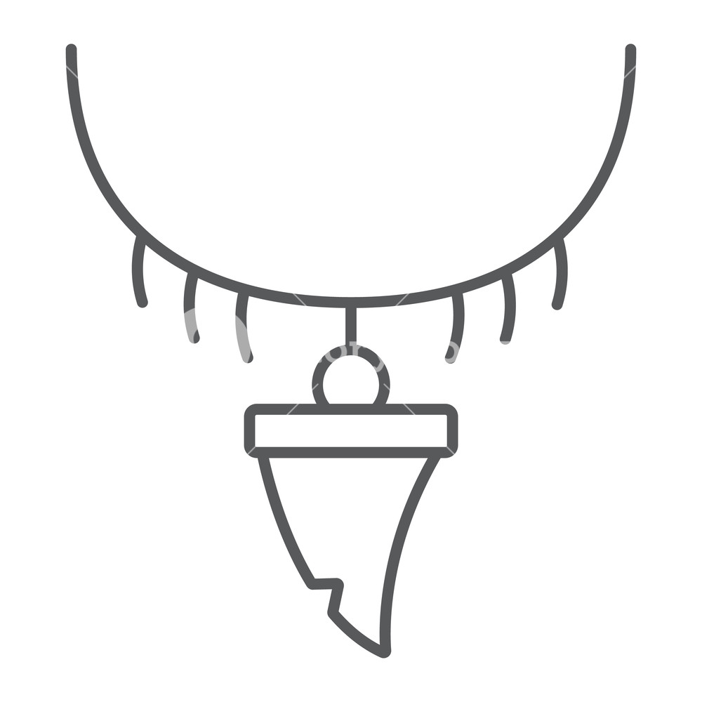 1000x1000 Tooth Necklace Thin Line Icon, Jewellery And Accessory, Pendant