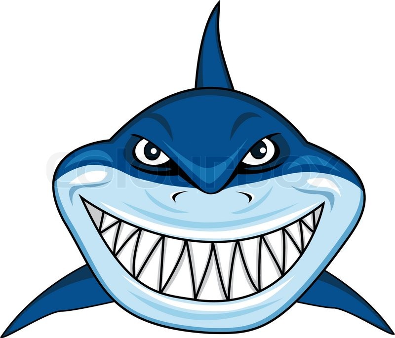 800x685 Angry Shark Cartoon Stock Vector Colourbox