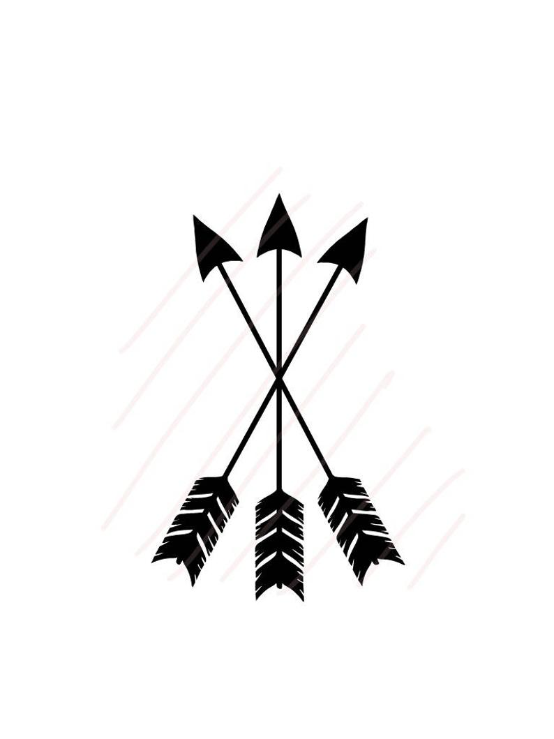 794x1059 Three Crossing Sharp Arrows With Feather Vector Hand Drawing Etsy