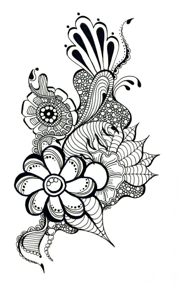614x988 Doodle Art Floral Drawing Sharpie