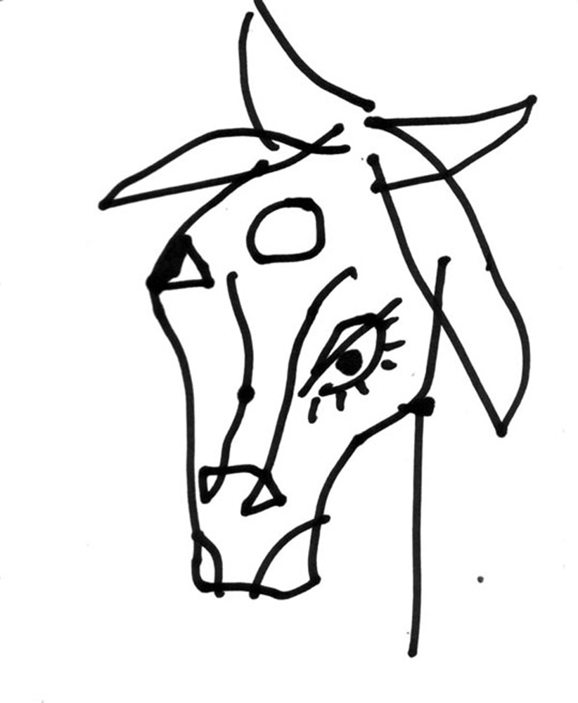 822x1000 India Cow Ii Drawing, Drawn