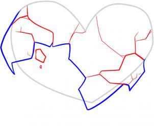 302x247 How To Draw Broken Hearts, Step
