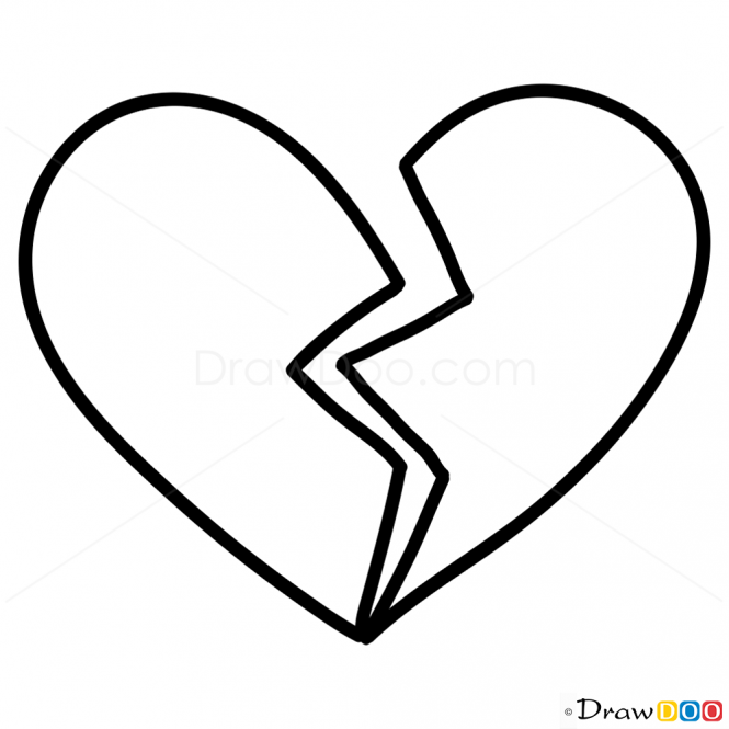 665x665 Heart Shattered Drawing Broken