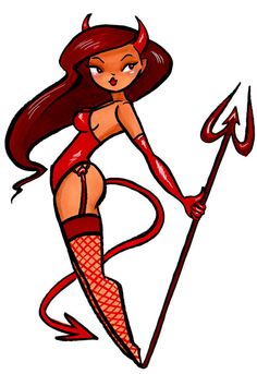 236x343 Great Devil Girl Tattoo Images Drawings, Devil Tattoo