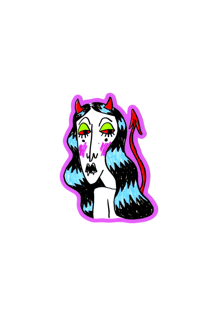 715x1000 She Devil Sticker Gentle Thrills