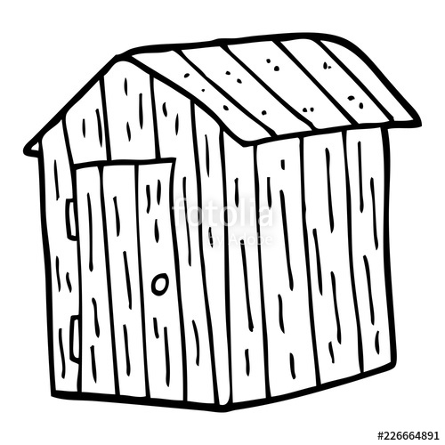 500x500 Line Drawing Cartoon Wooden Shed Stock Image And Royalty Free