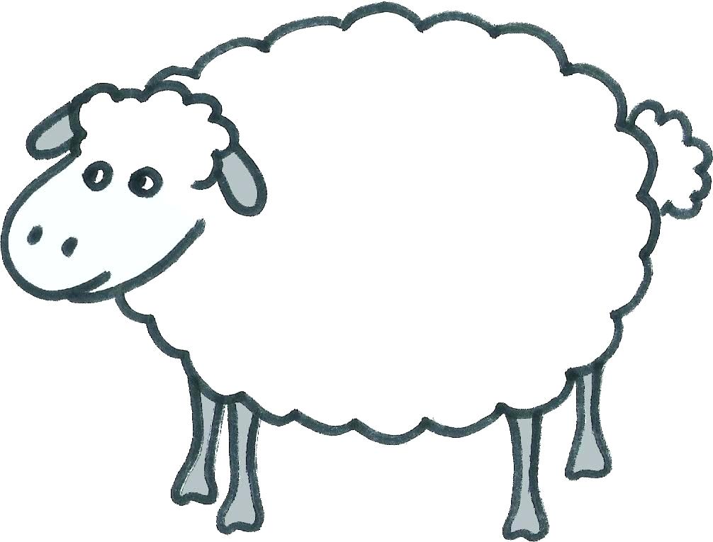 1006x765 Sheep Drawing Template