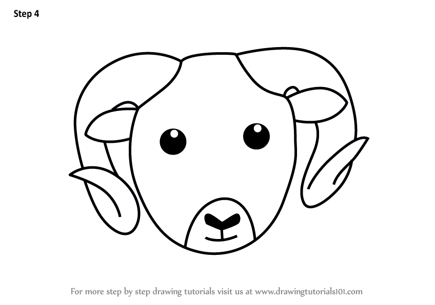 848x596 Learn How To Draw A Mountain Sheep Face For Kids