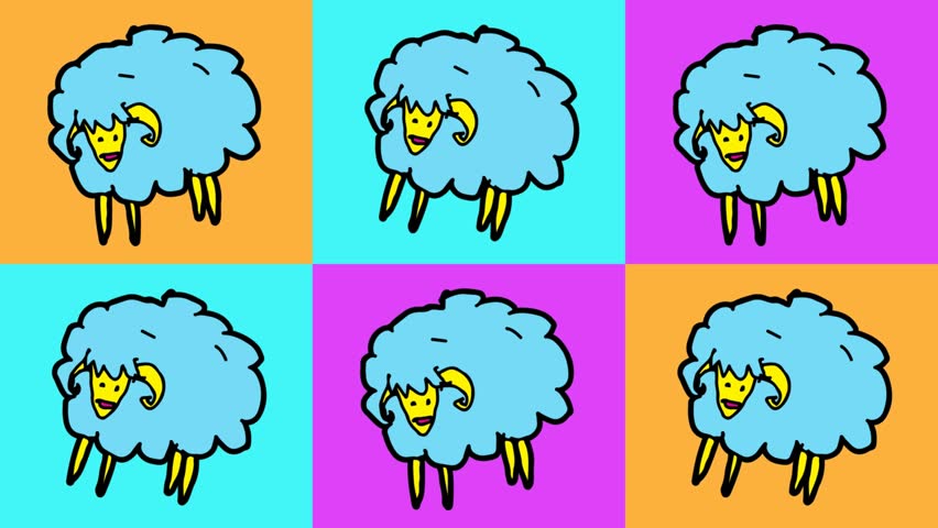 852x480 Kids Drawing Seamless Background With Theme Of Sheep