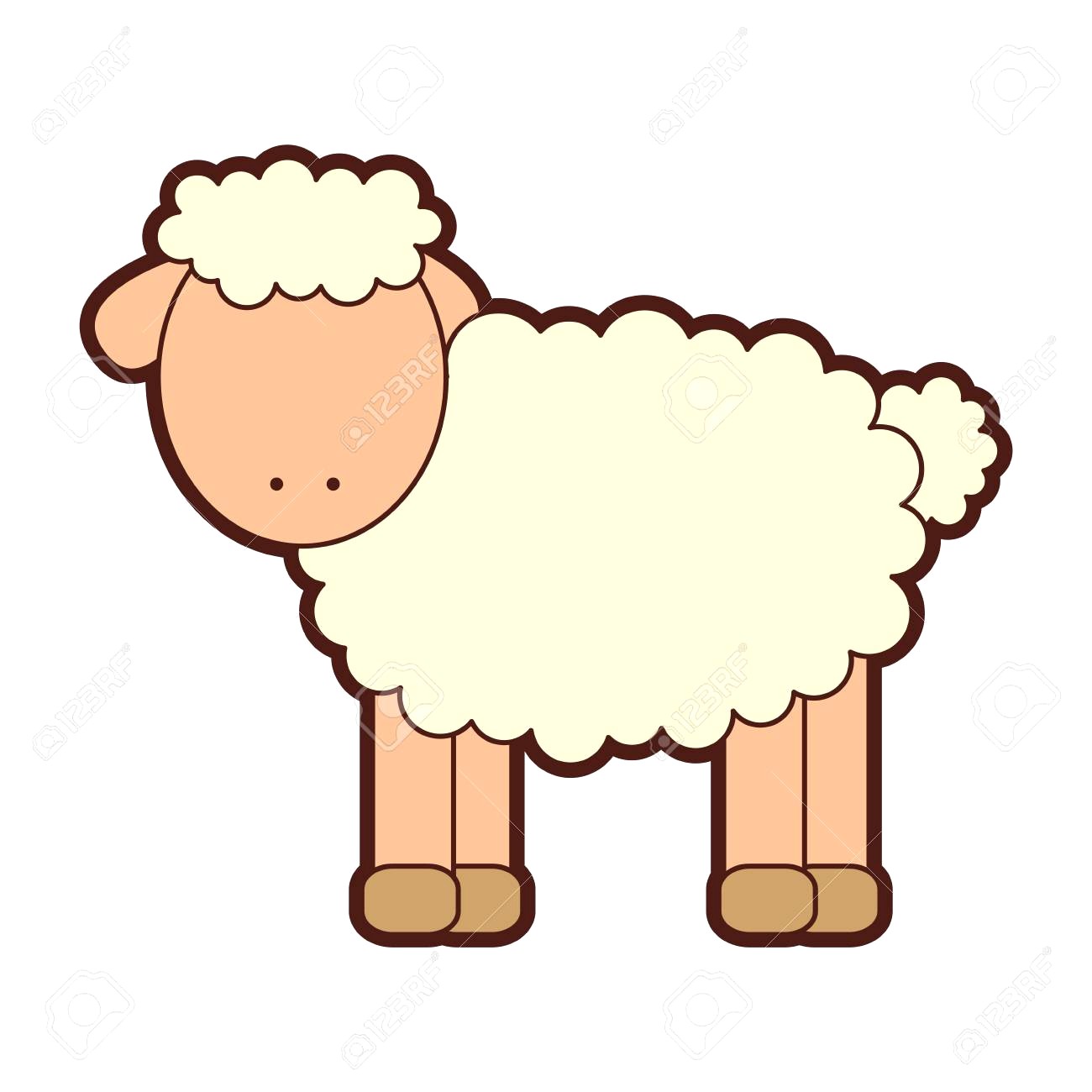 1300x1300 Cute Sheep Drawing Character Vector Illustration Design