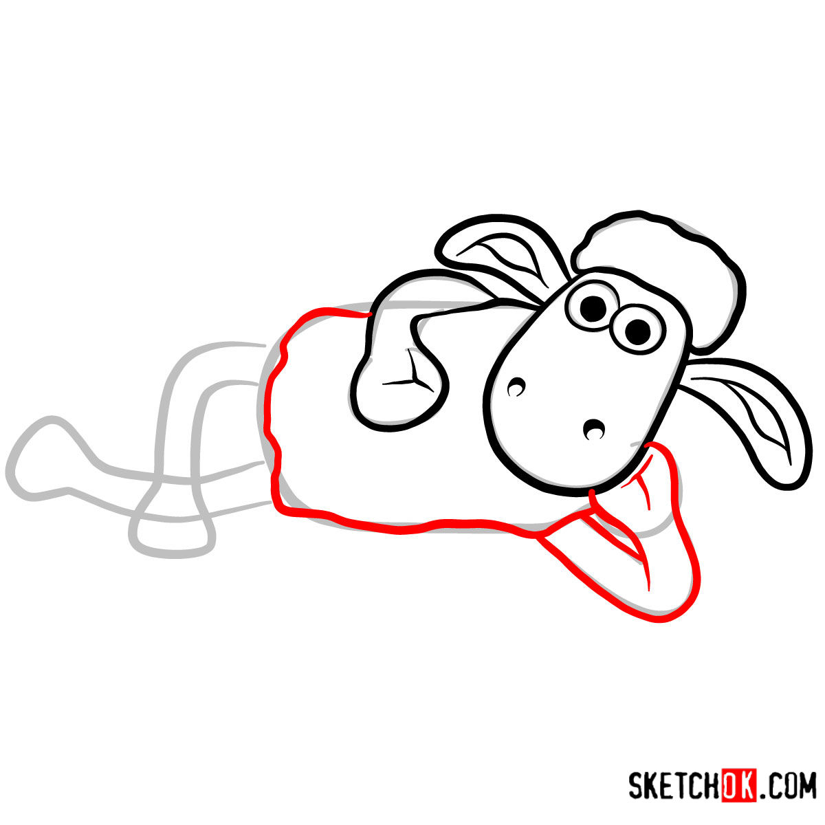 1200x1200 How To Draw Shaun The Sheep Lying On The Farm