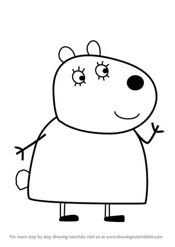 566x800 Learn How To Draw Mummy Sheep From Peppa Pig