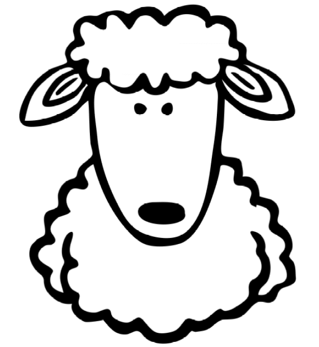 631x687 Sheep Face Coloring Page