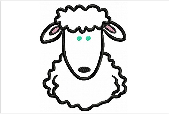 566x382 Sheep Head Applique