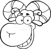 205x200 Black And White Ram Sheep Head Stock Vectors