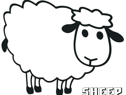 440x330 Sheep Clipart Black And White Lamb Outline Drawing