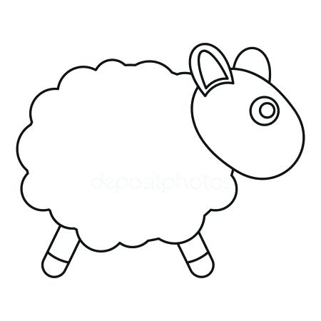 450x450 Lamb Outline Sheep Toy Icon Outline Style Stock Vector Lamb