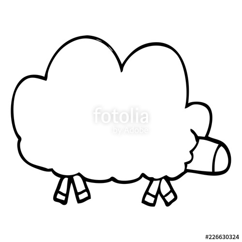 500x500 Line Drawing Cartoon Of A Sheep Stock Image And Royalty Free