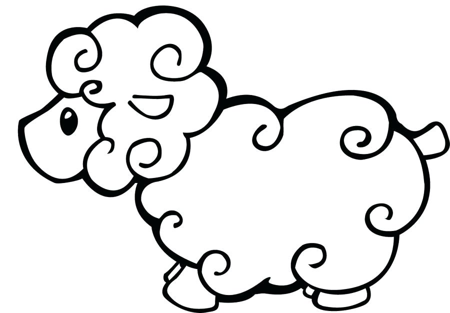 900x626 Sheep Outline Drawing At Free For Personal Use Sheep Template