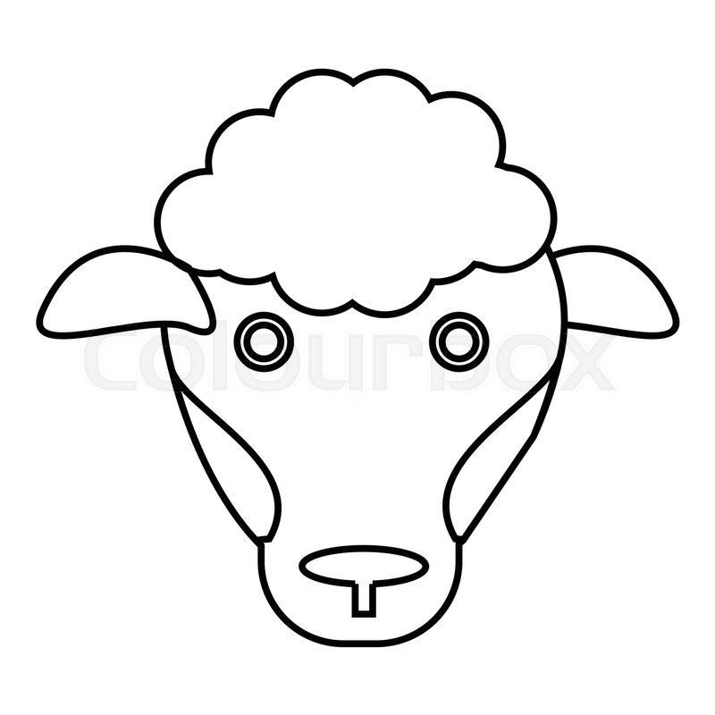 800x800 Sheep Icon Outline Illustration Of Stock Vector Colourbox