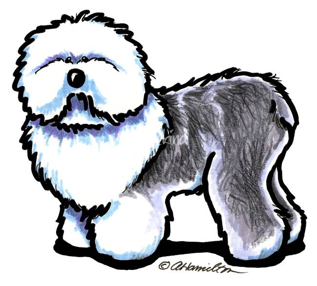 650x586 Stunning Old English Sheepdog Art Drawings And Illustrations