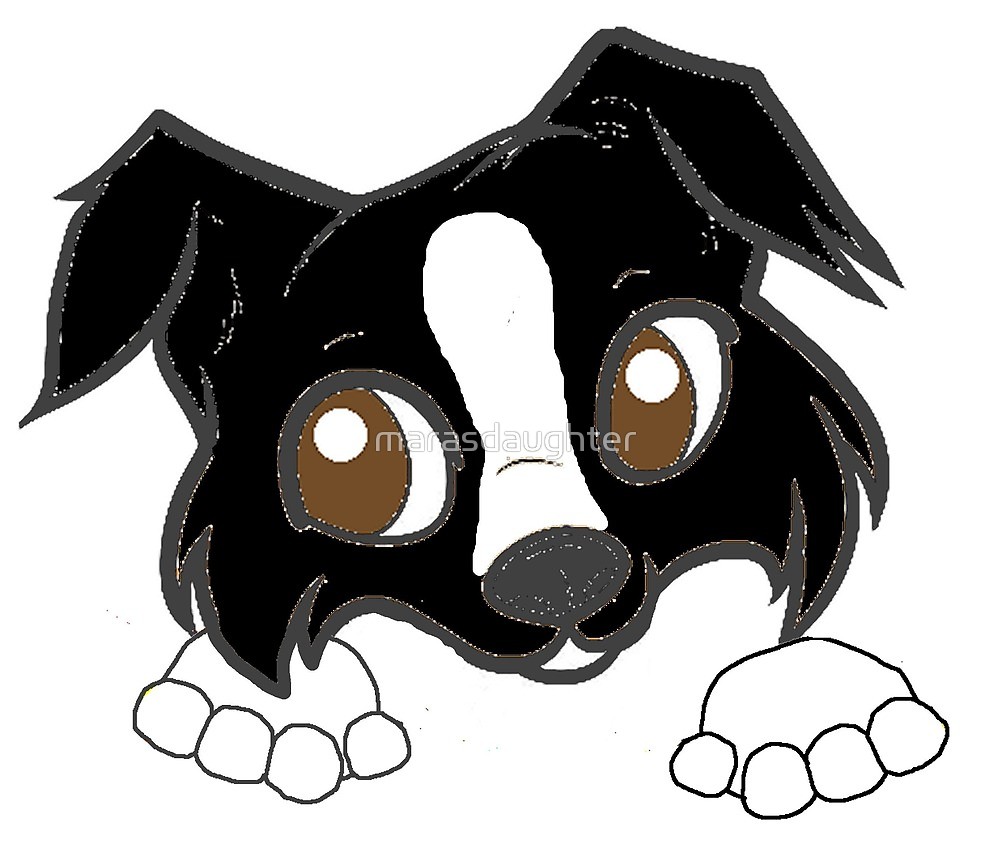 1000x865 shetland sheepdog black and white peeking cartoon