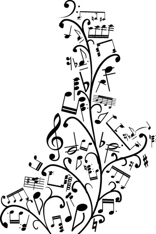 520x778 Decorative Notes Treble Clef Music, Musicals, Music Notes