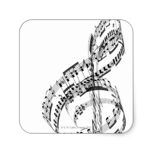 307x307 Black White Music Notes Stickers Zazzle