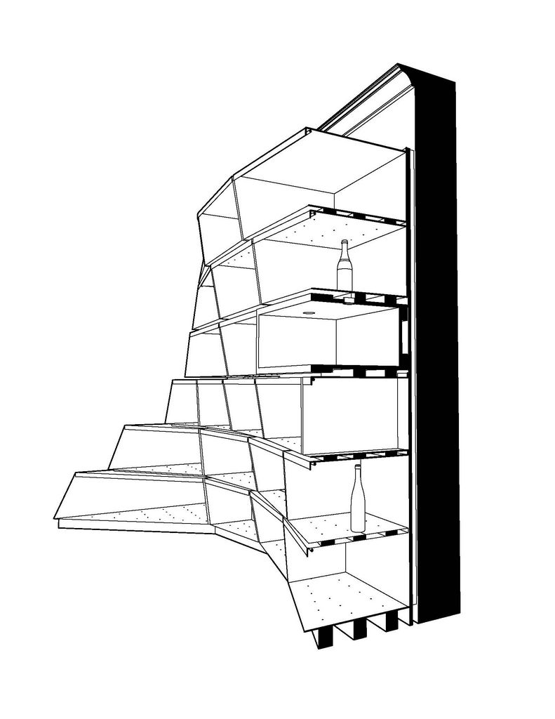791x1024 Upper East Side Wine Store Section Perspective Drawing Caliper