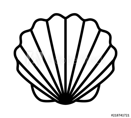 500x450 Seashell Shell Shellfish Or Seafood Line Art Icon For Wildlife