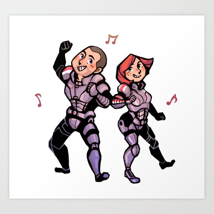 700x700 mass effect shepard shuffle art print