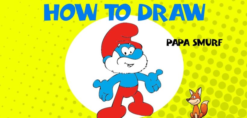 820x394 How To Draw Papa Smurf Step