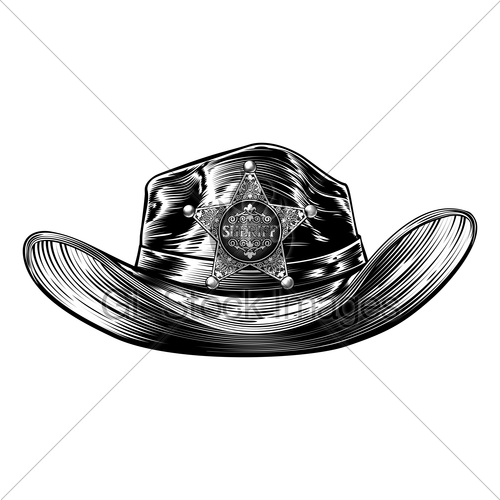 500x500 Sheriff Cowboy Hat With Star Badge Gl Stock Images
