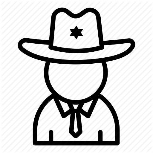 512x512 Avatar, Cop, Cowboy Hat, Man, Police, Sheriff Icon
