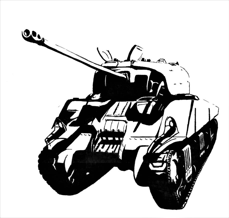 Sherman Tank Drawing Free download on ClipArtMag