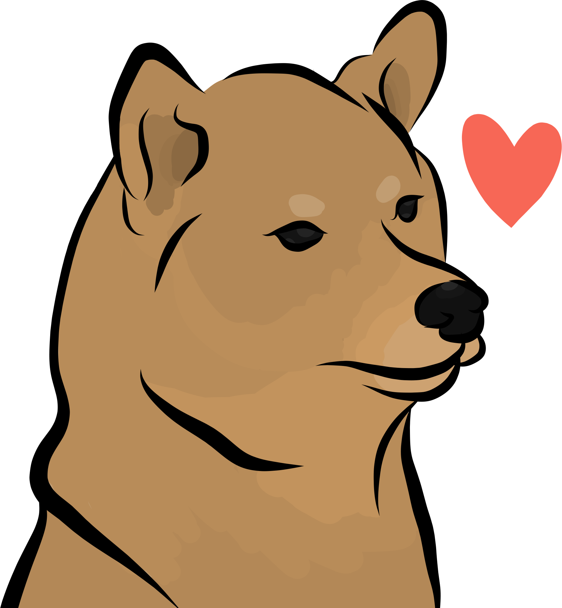 1848x1997 Heart Shiba Dog Love Sadniggahours Pupper Drawing Sketc