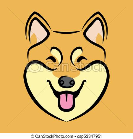 450x470 Happy Shiba Inu Dog Face Cute Shiba Inu Dog Face Vector Illustration