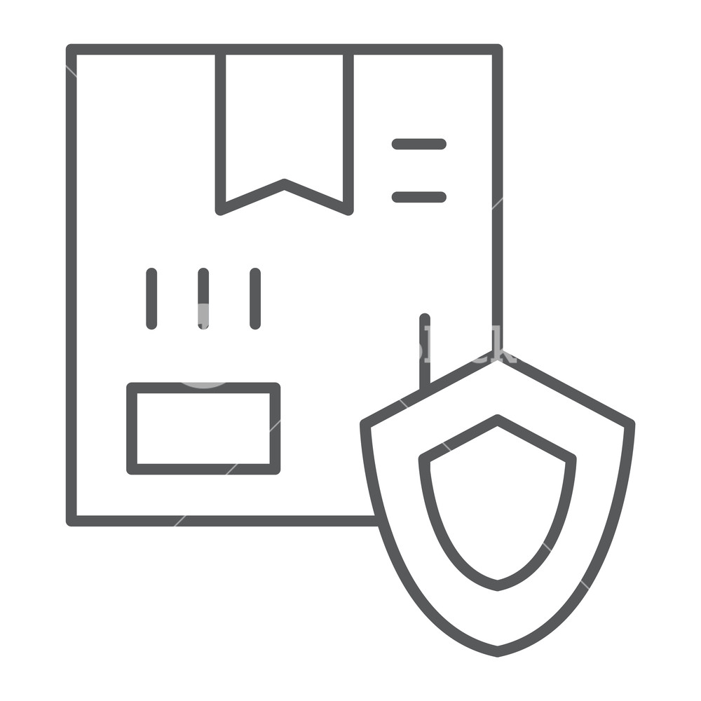 1000x1000 Delivery Protection Thin Line Icon, Cargo And Service, Package