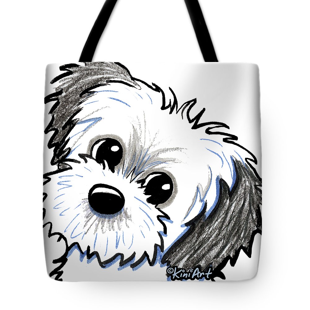 1000x1000 kiniart shih tzu cutie tote bag for sale