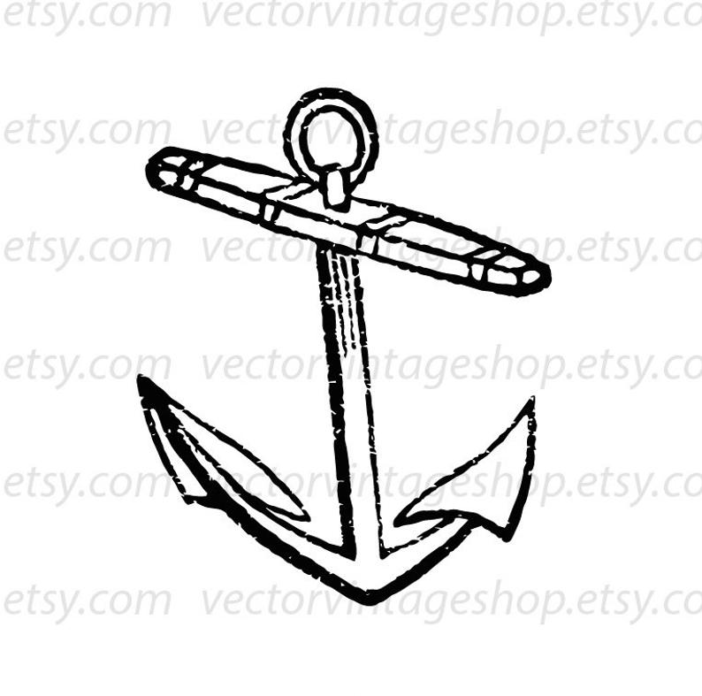 794x787 Anchor Vector Graphic Instant Download Antique Ship Tools Etsy