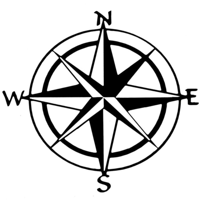 640x640 Compass Vinyl Decal Sticker Car Boat Window Wall Nautical Sailing