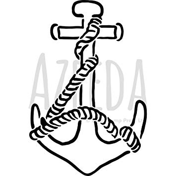 355x355 Large 'ship Anchor' Wall Stencil Template
